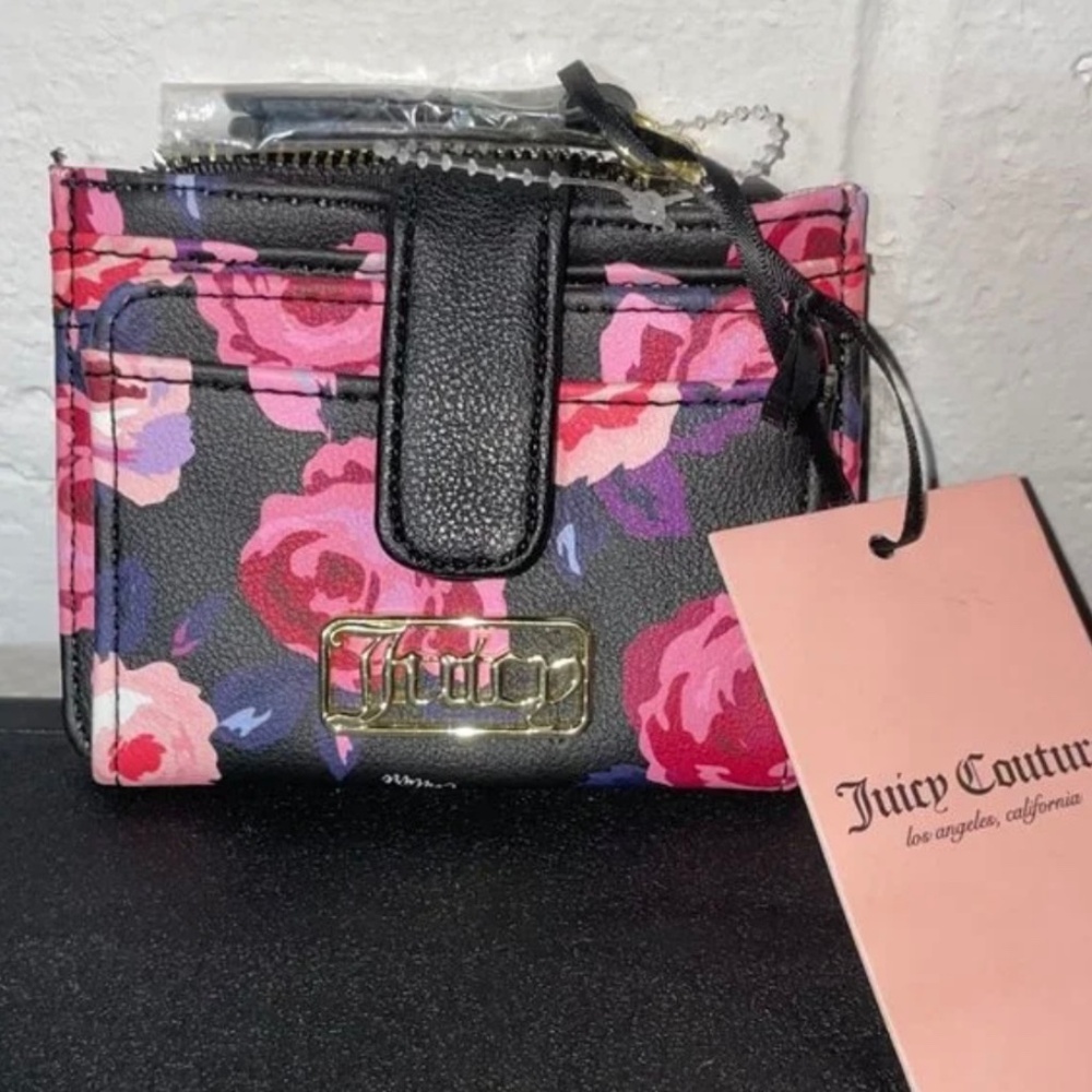 Juicy Couture Women's Black and Pink Wallet NWT